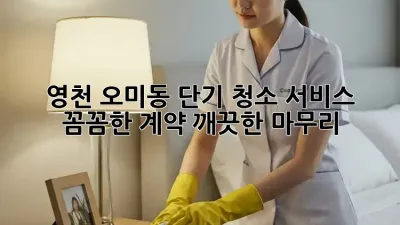 영천 오미동 단기 청소 서비스: 꼼꼼한 계약, 깨끗한 마무리